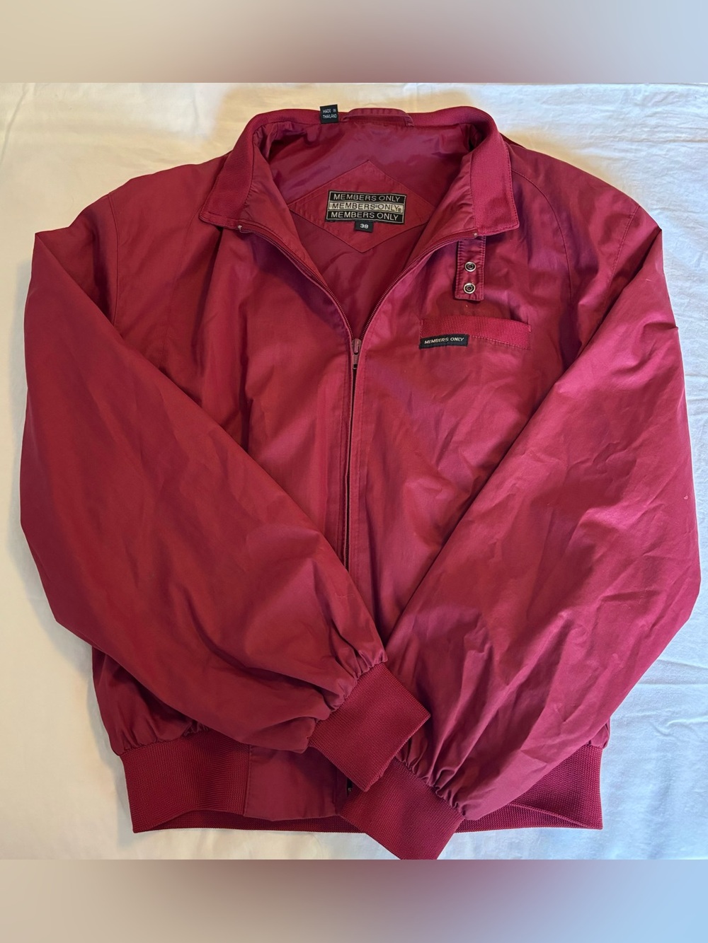 Members Only Burgundy Red Bomber Jacket